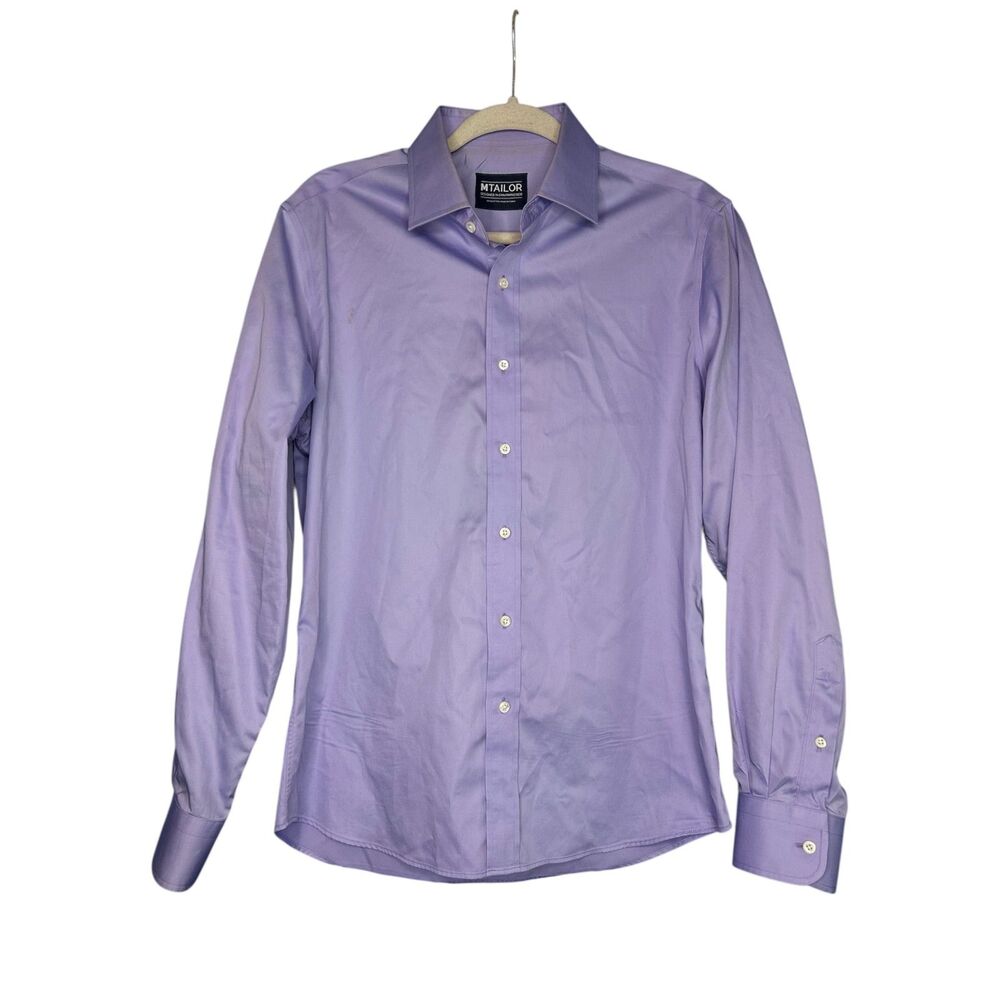 MTailor Mens Purple Long Sleeve Button Down Shirt - M Easter Pastel Businesscore